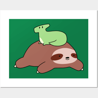 Sloth and Hadrosaurus Posters and Art